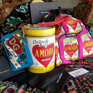 DOLCE & GABBANA Leather AMORE Soup Can DG Millennials Crossbody Bag